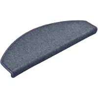 vidaXL Trapmatten 15 st 65x24x4 cm donkergrijs en blauw halfrond groot