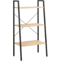 vidaXL Opbergmeubel met 3 lagen 56x35x108 cm lichtbruin en zwart