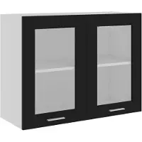 vidaXL Bovenkast Lyon 80x31x60 cm bewerkt hout zwart