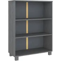 vidaXL Boekenkast HAMAR 85x35x112 cm massief grenenhout donkergrijs