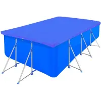 vidaXL Zwembadhoezen 2 st rechthoekig 90 g/m² 394x207 cm PE