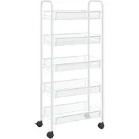 vidaXL Keukentrolley 5-laags 46x26x105 cm ijzer wit
