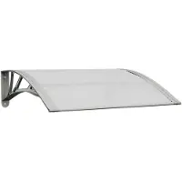 vidaXL Overkapping voor deur, grijs en transparant, 80x75 cm, polycarbonaat