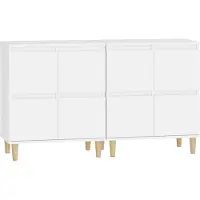 vidaXL Dressoirs 2 st 60x35x70 cm bewerkt hout wit