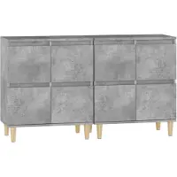 vidaXL Dressoirs 2 st 60x35x70 cm bewerkt hout betongrijs