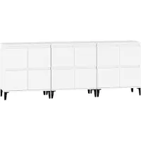 vidaXL Dressoirs 3 st 60x35x70 cm bewerkt hout wit