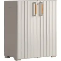 Keter - Opbergkast - Groove - laag - beige - en - zandkleurig