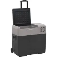 vidaXL Koelbox met wielen en adapter 40 L polypropeen zwart en grijs