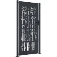 vidaXL Poort met bamboe-ontwerp 100x200 cm staal antracietkleurig