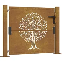 vidaXL Poort 100x100 cm boomontwerp cortenstaal