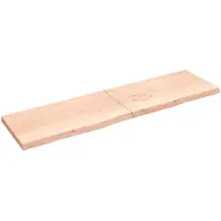vidaXL Wandschap 220x60x(2-6) cm onbehandeld massief eikenhout