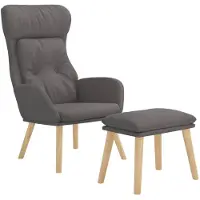 vidaXL Relaxstoel met voetenbank stof donkergrijs