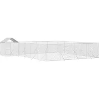 vidaXL Hondenkennel met dak 10x8x2,5 m gegalvaniseerd staal zilver