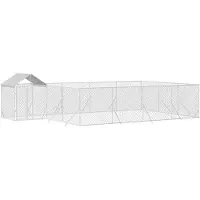 vidaXL Hondenkennel met dak 10x6x2,5 m gegalvaniseerd staal zilver