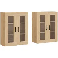vidaXL Hangkasten 2 st bewerkt hout sonoma eikenkleurig