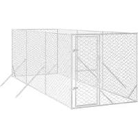 vidaXL Hondenkennel voor buiten 2x6x2 m gegalvaniseerd staal zilver