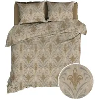 Satin d'or Dekbedovertrek Belgravia Beige Grijs Satijn-260 x 200 / 220 cm | Extra Breed