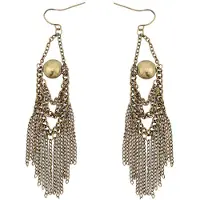 Behave - Oorbellen - Lange Statement Oorhangers - Antiek Vintage Goudkleur