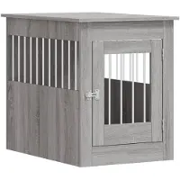 vidaXL Hondenkennel in meubelstijl, grijs Sonoma, 55x80x68 cm, van houtvezel
