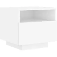 vidaXL Nachtkastje met LED-verlichting 40x39x37 cm wit