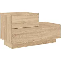 vidaXL Nachtkastje met LED-verlichting 70x36x40,5 cm sonoma eikenkleur