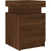 vidaXL Nachtkastje met LED-verlichting 35x39x55 cm bruin eikenkleur