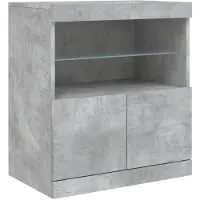 vidaXL Dressoir met LED-verlichting 60x37x67 cm betongrijs