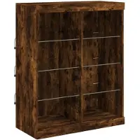 vidaXL Dressoir met LED-verlichting 81x37x100 cm gerookt eikenkleurig