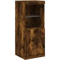 vidaXL Dressoir met LED-verlichting 41x37x100 cm gerookt eikenkleurig