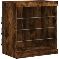 vidaXL Dressoir met LED-verlichting 60,5x37x67 cm gerookt eikenkleur