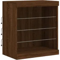 vidaXL Dressoir met LED-verlichting, bruin, eikenlook, 60,5 x 37 x 67 cm