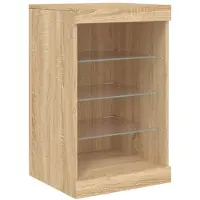 vidaXL Dressoir met LED-verlichting, Sonoma-eikenhout, 41x37x67 cm