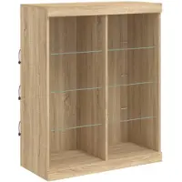 vidaXL Dressoir met LED-verlichting 81x37x100 cm sonoma eikenkleurig