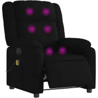 Natur24 Massagestoel elektrisch verstelbaar stof zwart