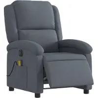 DKD Home Decor Massagestoel elektrisch verstelbaar fluweel donkergrijs