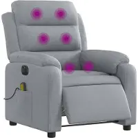 vidaXL Massagestoel elektrisch verstelbaar stof lichtgrijs