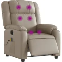 vidaXL Massagestoel verstelbaar elektrisch kunstleer cappuccinokleurig