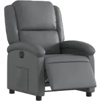 vidaXL Fauteuil verstelbaar elektrisch kunstleer grijs