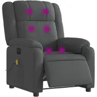 vidaXL Massagestoel elektrisch verstelbaar stof donkergrijs