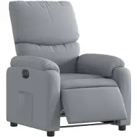 vidaXL Fauteuil elektrisch verstelbaar stof lichtgrijs