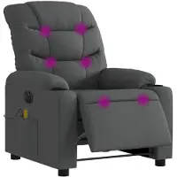 vidaXL Massagestoel elektrisch verstelbaar stof donkergrijs