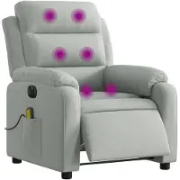 vidaXL Massagestoel elektrisch verstelbaar fluweel lichtgrijs