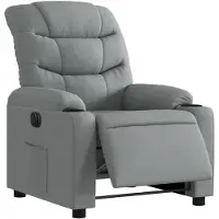 vidaXL Fauteuil elektrisch verstelbaar stof lichtgrijs
