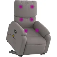 vidaXL Sta-op-massagestoel elektrisch verstelbaar stof taupe