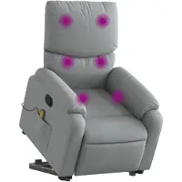 vidaXL Sta-op-massagestoel verstelbaar stof lichtgrijs
