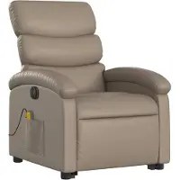 vidaXL Sta-op-massagestoel elektrisch kunstleer cappuccinokleurig