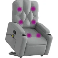 vidaXL Sta-op-massagestoel verstelbaar stof lichtgrijs