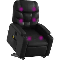 vidaXL Sta-op-massagestoel elektrisch kunstleer zwart