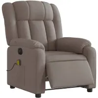 vidaXL Massagestoel elektrisch verstelbaar stof taupe