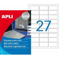 APLI Printerlabels Apli Ziverachtig Metaal 63,5 x 29,6 mm A4